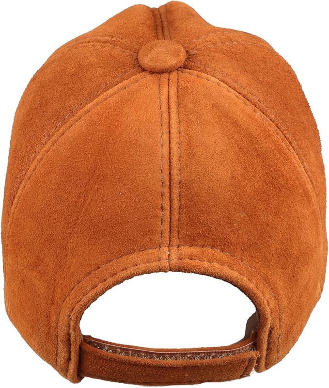 Suede Leather Baseball Cap – Unstructured 6 Panel Adjustable Strapback Hat for Men & Women