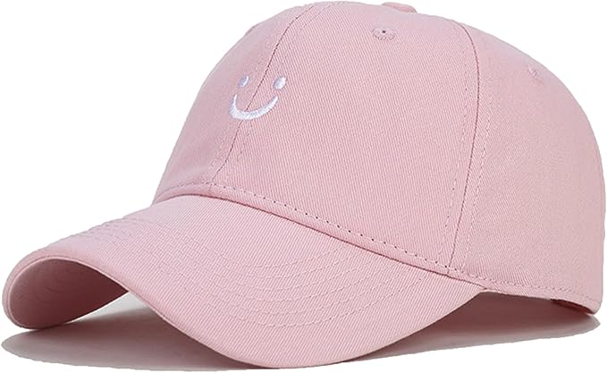Umeepar Smile Face Baseball Cap for Women Men Adjustable Low Profile Unstructured Cotton Dad Hat