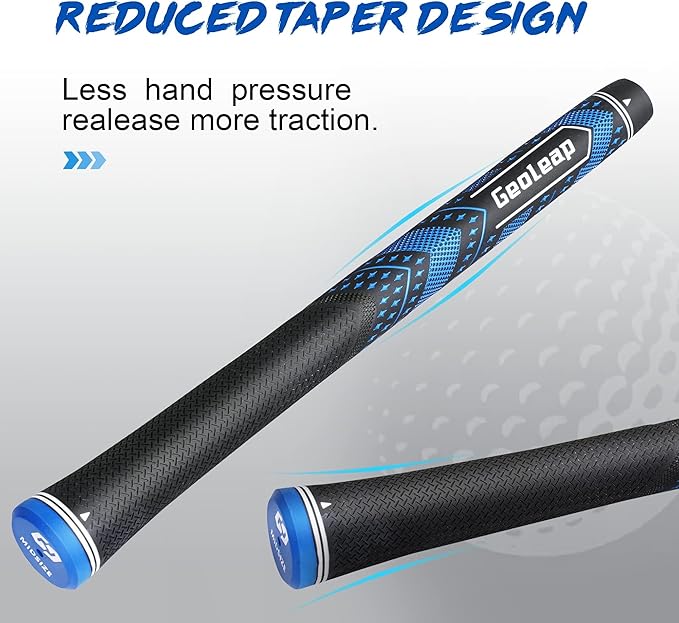 Geoleap Golf Grips Set of 13- Soft Reduce Taper Design Provides High Traction and Performance,13 Golf Club Grips with 15 Tapes or with All Repair Kits for Choice.