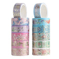 12 Rolls Floral Washi Tape Set, Botanical Washi Tape by Esweny