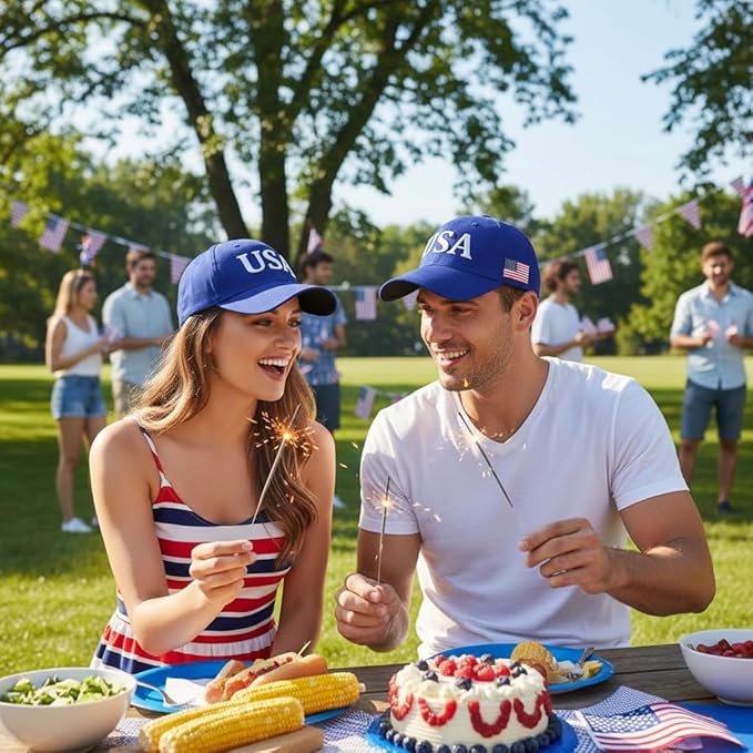 USA Flag Baseball Cap American Patriotic Trucker Hat Father Dad Mother Mom Adjustable Sportswear Hat for Men Women Adults