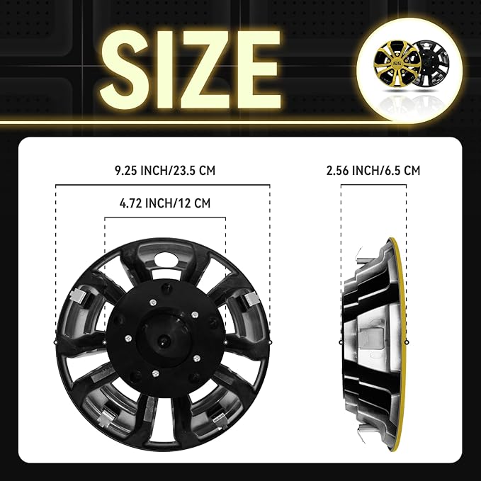 Golf Cart SS Wheel Covers Hub Caps for EZGO Club Car Yamaha, 8 inch Golf Cart Hub Caps, Set of 4 Wheel Covers