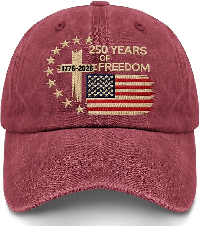 US 250 Years Freedoms 1776-2026 250th Birthday Embroidered Hats Garde Cap for Him