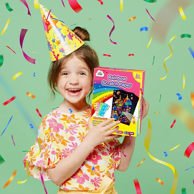 ZMLM Scratch Art Crafts Girls Gifts, 60 Rainbow Scratch Paper Art Gifts - Image 4