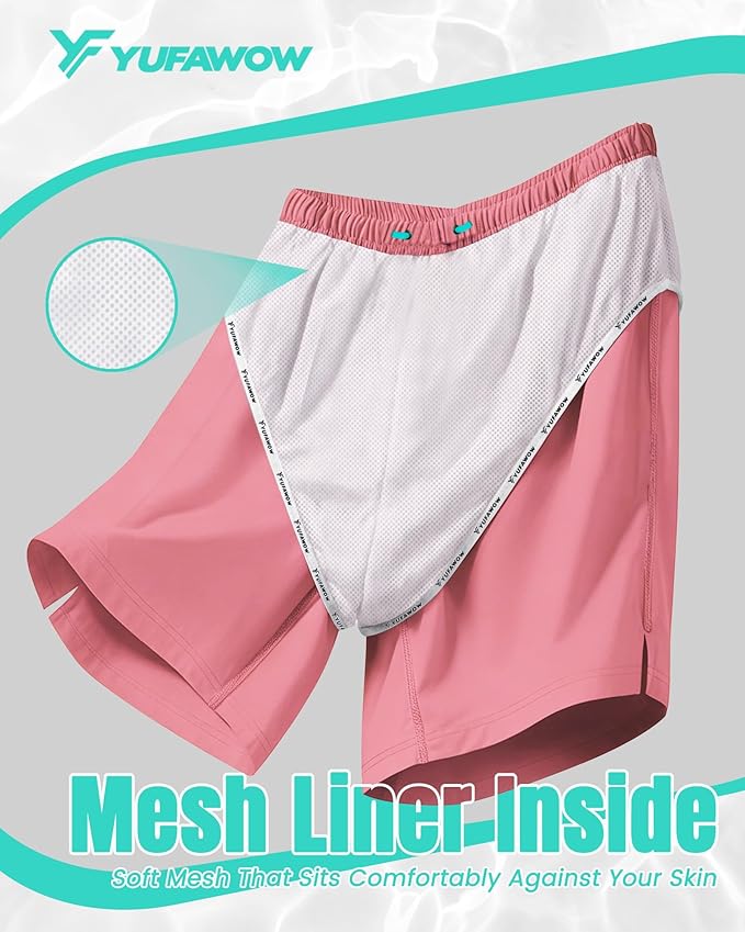 9 Inch Men Swim Trunks with Mesh Lining Quick Dry Breathable Pockets for Summer Beach Cruise Water Park Gym Running