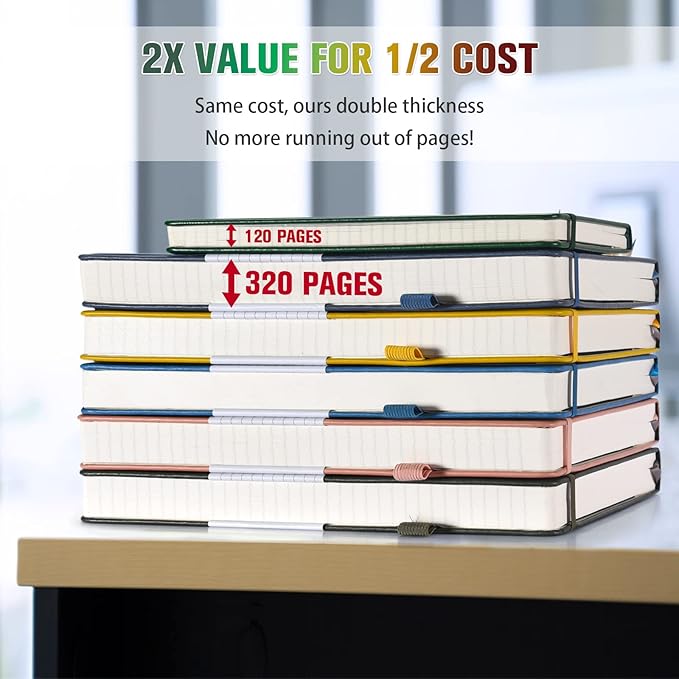 5 Pack College Ruled Notebook, 312 Numbered Pages Thick Notebooks Bulk - Image 2