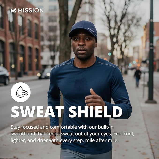 MISSION Cooling UPF Performance Hat - Unisex One Size Cap for Workouts, Golf & Running - Sweat & Water Activated Technology