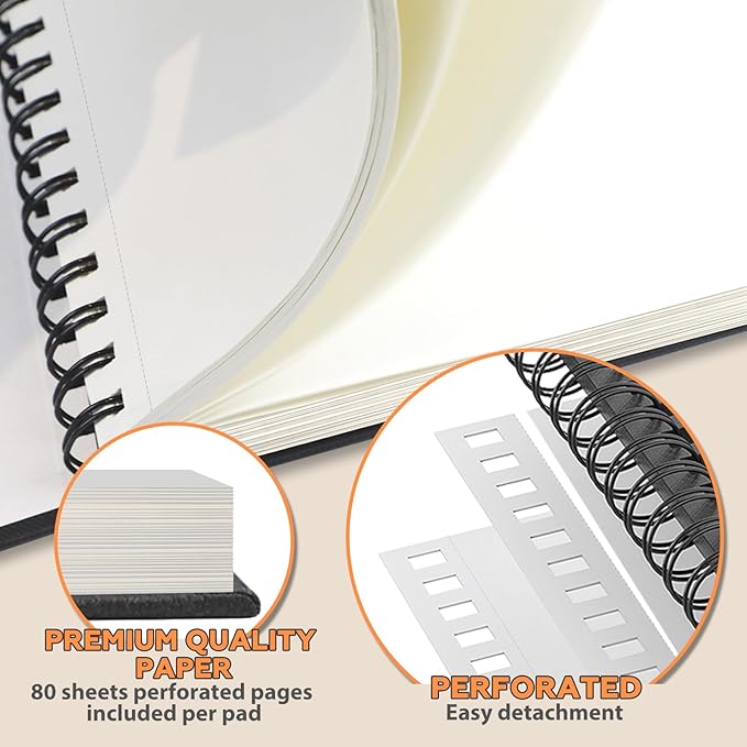 5.5" x 8.5" Sketch Book ，2 Pack 80-Sheets，Double-Sided Hardbound Sketchbook - Image 3