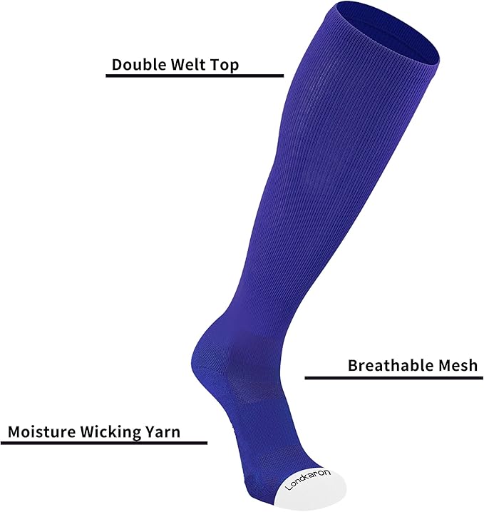 Youth Performance Baseball & Softball Socks (3 Pairs) over the Calf