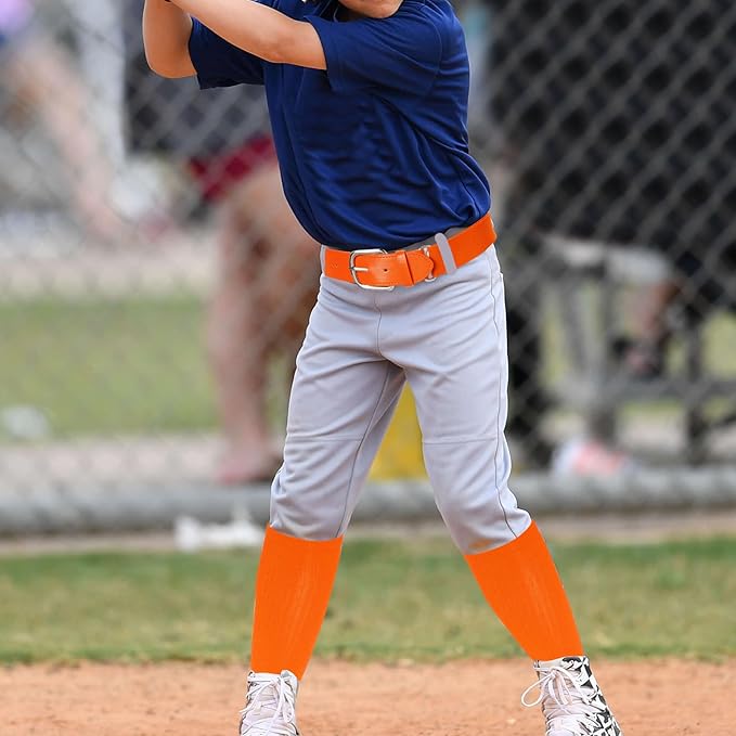 Dxhycc Youth Baseball Socks and Belt Combo Set Softball Baseball Socks and Elastic Waist Belt for Youth Boys Girls
