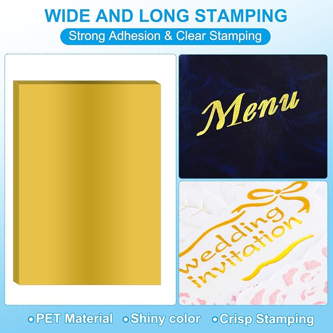 PATIKIL 11.7x8.3" Hot Stamping Foil Paper Sheet, 20 Sheets A4 Heat Transfer Hot - Image 3