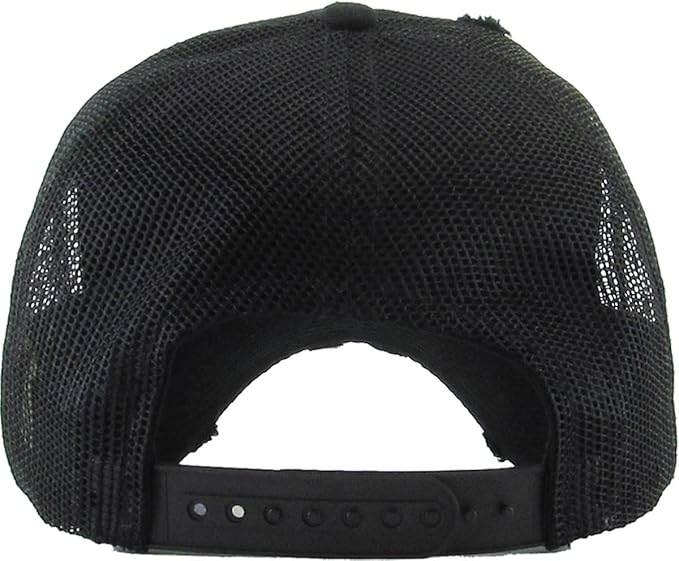 Funky Junque Trucker Hat for Women – Distressed Low Profile Western Camo Baseball Cap with Mesh, Trendy and Adjustable Fit