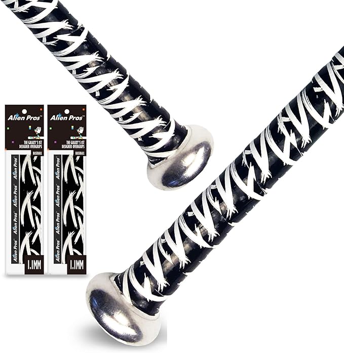 ALIEN PROS Bat Grip Tape for Baseball (2 Grips/4 Grips) – 1.1 mm Precut and Pro Feel Bat Tape – Replacement for Old Baseball bat Grip – Wrap Your Bat for an Epic Home Run (2 Grips/4 Grips)