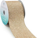 CT CRAFT LLC Glitter Wired Ribbon 2.5" x 10 Yards Gold by CTCRAFTLLC