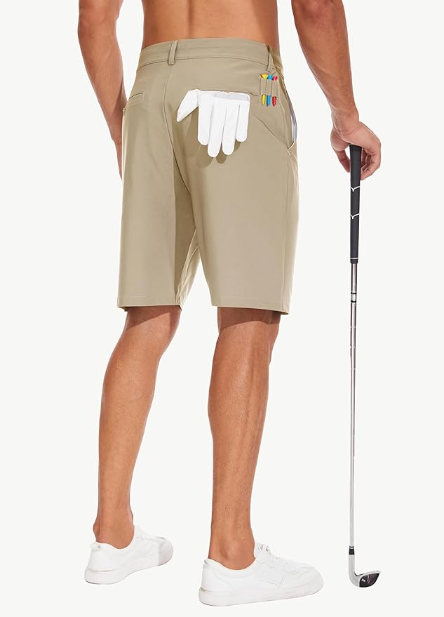 JWM Mens 7"/9" Stretch Golf Shorts - Lightweight Hybrid Casual Dress Work Flat Front Shorts with 5 Pockets Quick Dry UPF50