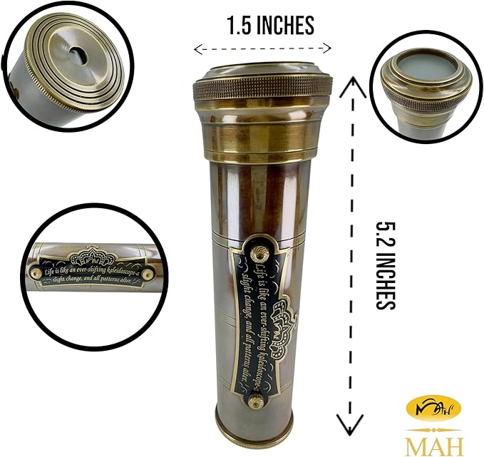 Handcrafted Brass Kaleidoscope – Vintage Nautical Collectible Gift - Image 8