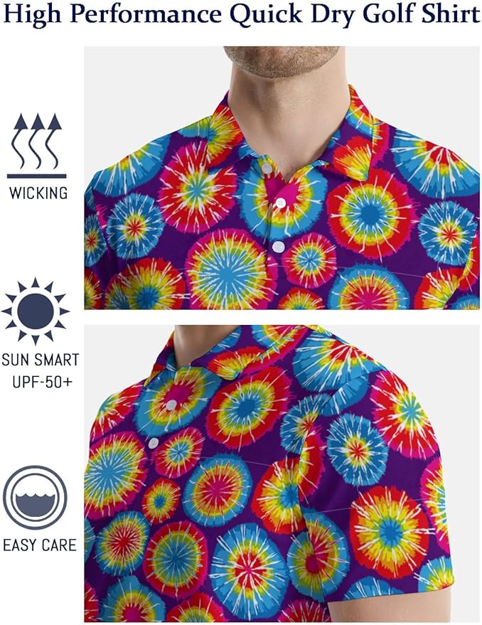 Mens Golf Shirts Golf Polo Shirts for Men Short Sleeve Polo Shirts Golf Gifts