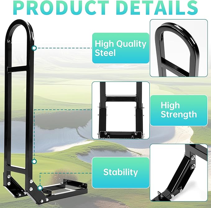 ECOTRIC Universal Golf Cart Rear Seat Safety Grab Bar Safety Seat Handle Rail Handles for Yamaha Club Car EZGO TXT DS Golf Cart Accessories