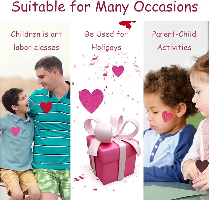 Heart Stickers, Self Adhesive Heart, Felt Decoration - Image 7