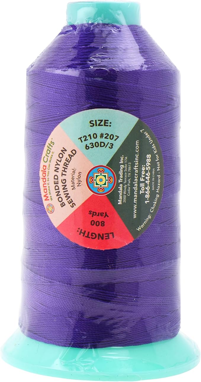 Mandala Crafts Bonded Nylon Thread Violet Heavy Duty Sewing Threads - Image 3