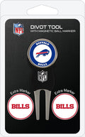 Team Golf NFL Divot Tool with 3 Golf Ball Markers Pack, Markers are Removable Magnetic Double-Sided Enamel
