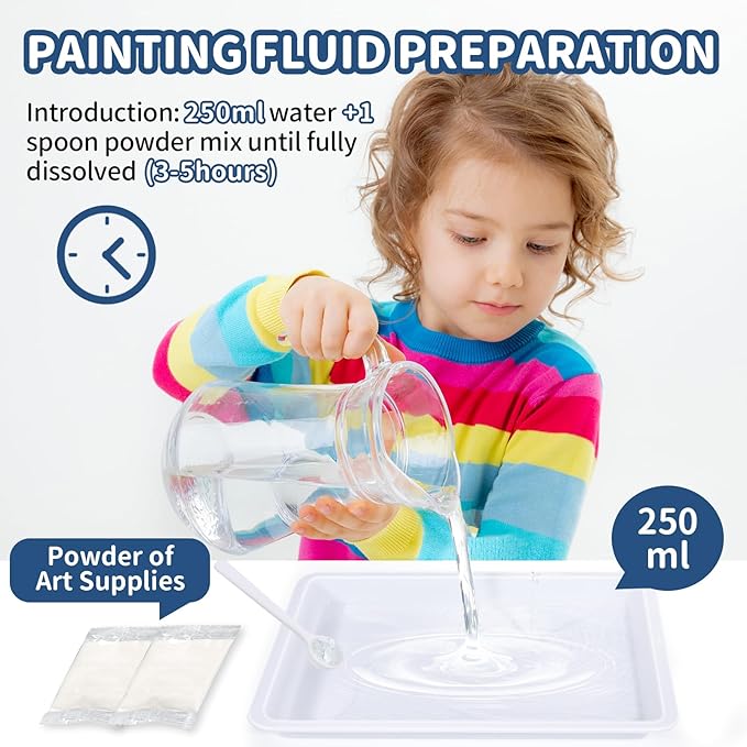 Water Marbling Paint Kit for Kids, Arts & Crafts, Age 3-12, Includes 6 Colors - Image 3