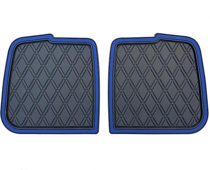 Xtreme MATS Rubber Bag Well Mat Compatible with Club Car Precedent, Onward, Tempo and Atlas Golf Carts (Blue Trim)