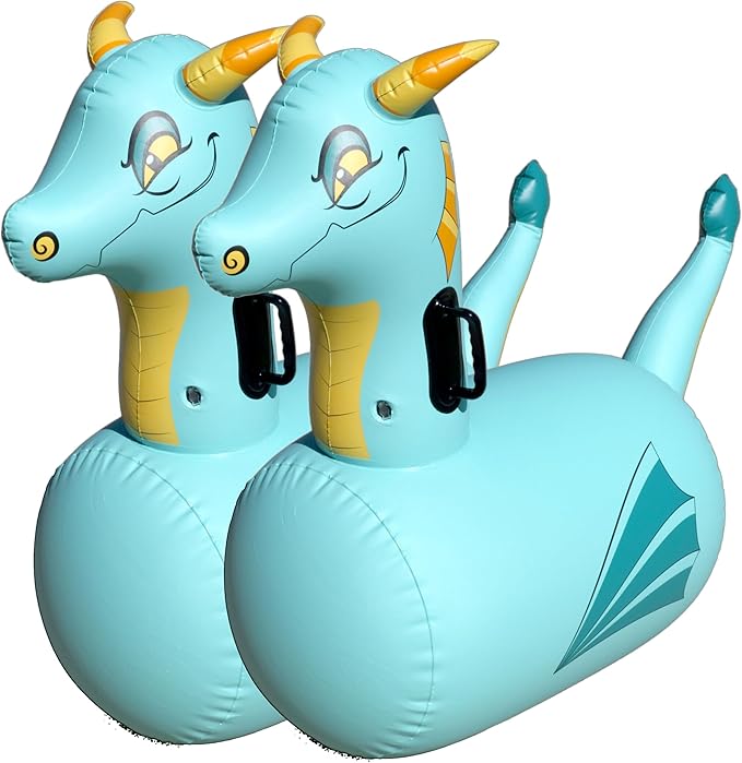 Hearthsong Hop N Go Inflatable Blue Dragon Bouncy Riding, Hopping Toys by Hearthsong%C2%AE