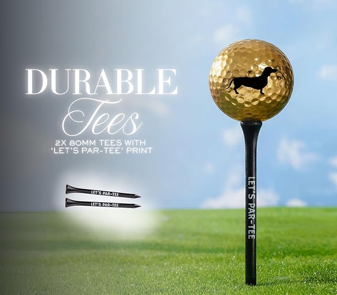 Dachshund Gifts Golf Ball & Tee Holder with 2 Balls and 2 Tees - Dachshund Golf Gifts Accessories for Men/Women