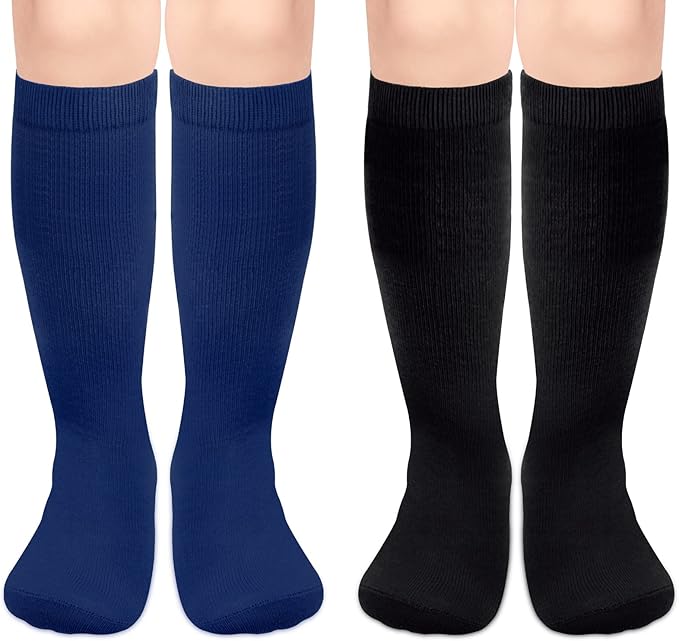 Sarfel Kids Soccer Socks Toddler Soccer Socks Girls Boys Soccer Socks Kids Tube Socks with Stripes Toddler Knee High Socks
