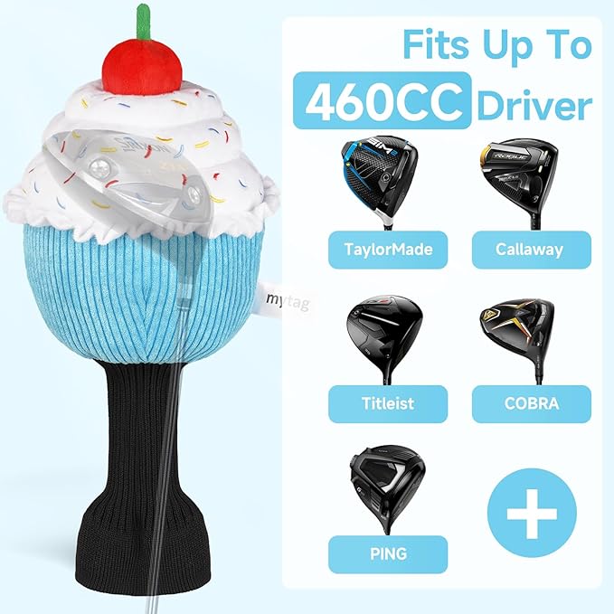 mytag Funny Golf Club Head Covers, Animal Plush Driver Headcover, Golf Headcover Fits Standard 460cc Driver Head