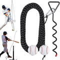 TOBWOLF Baseball & Softball Swing Trainer, Replaceable Practice Baseball on Rope with Heavy-Duty Ground Stake, Solo Swing Practice in Backyard & Get 50ft of Flight Feedback, Ideal for Baseball Players