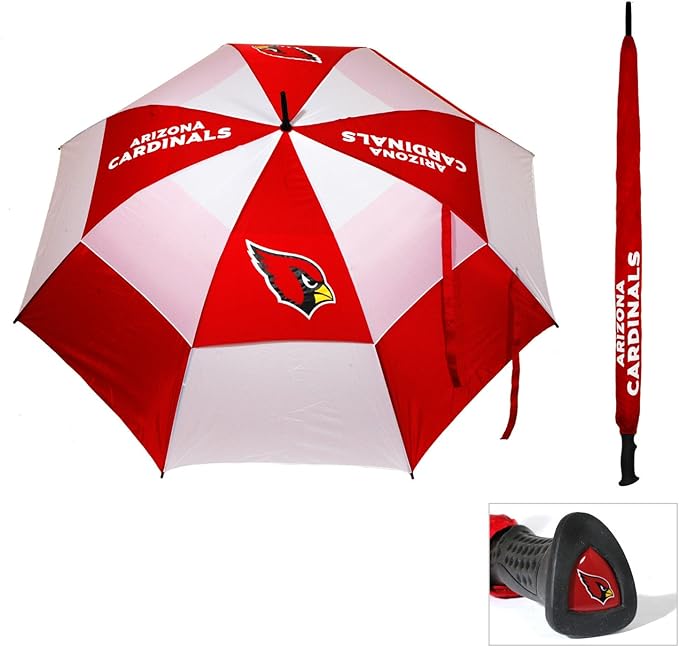 Team Golf NFL San Francisco 49ers Golf Umbrella 62" Golf Umbrella with Protective Sheath, Double Canopy Wind Protection Design, Auto Open Button