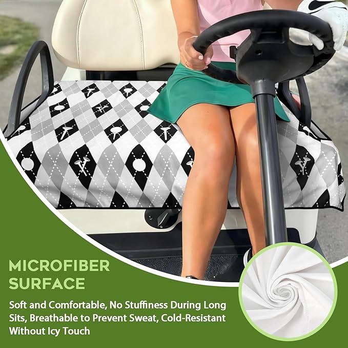Golf Cart Seat Covers Club Car Golf Cart Accessories for Men Women Golf Carts Seat Towel Blanket 2-Seat Golf Cart Decorations