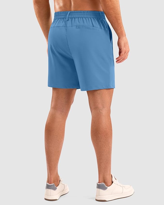 Pudolla Men's Casual Shorts 7"/9"/5" Lightweight Golf Shorts with 3 Pockets Stretch Quick Dry Comfy Work Shorts