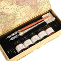 GC QUILL MU-02 Calligraphy Pen Set, Glass Dip Pen and Handcrafted Wooden Dip by GC+QUILL