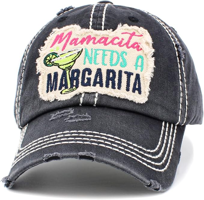 Funky Junque Distressed Vintage Baseball Cap - Embroidered Patch Women's Hat - Holiday, Lifestyle & Patriotic Designs