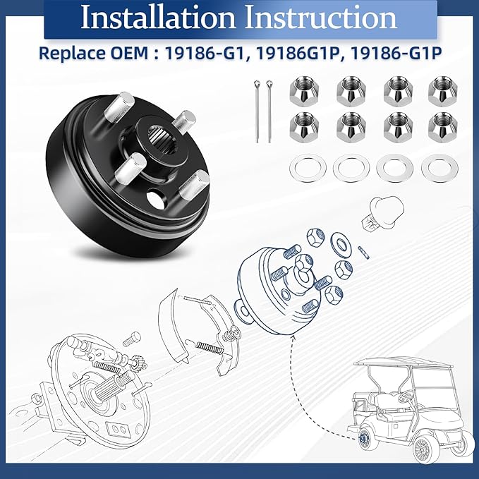 Golf Cart Brake Drum/Hub Assembly for EZGO