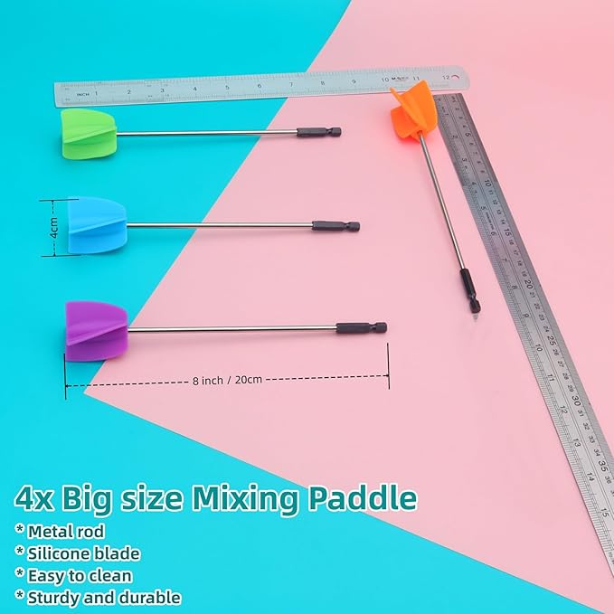 Silicone Resin Mixer Epoxy Mixer Paddles, Reusable Reusable Paint and Resin - Image 3