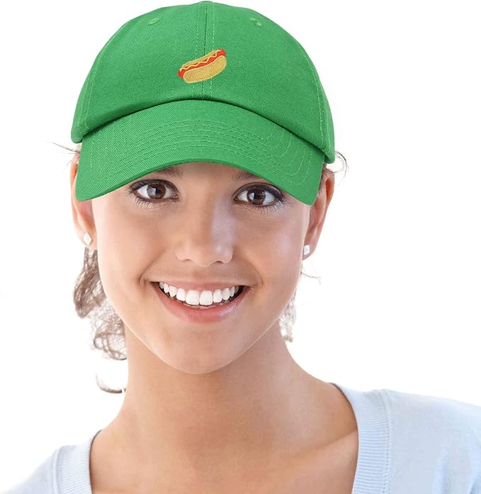 DALIX Hot Dog Hat Embroidered Mens Womens Baseball Cap