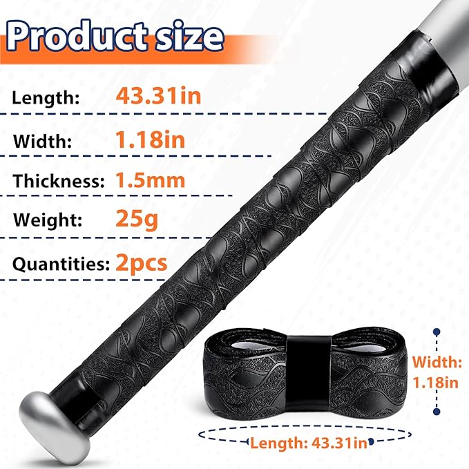 Baseball Bat Grip Tapes 1.5mm Precut and Full Adhesive Softball Grip Tape,Non-Slip Baseball Bat Wrap Tape Religious Cricket Batting Tape Replacement