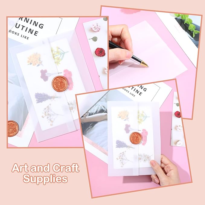 120Sheets Pre-Folded Transparent Vellum Jackets Paper - Image 6
