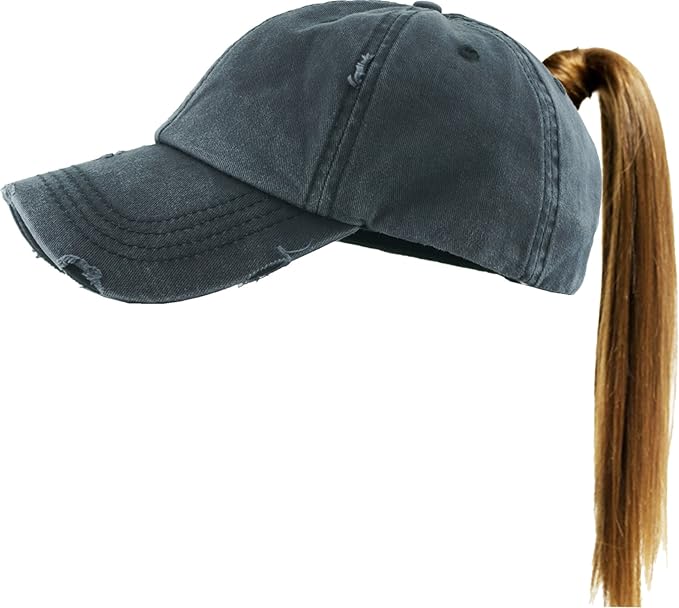 Classic Plain Ponytail Messy High Bun Headwear Adjustable Cotton Trucker Mesh Glitter Hat Baseball Cap