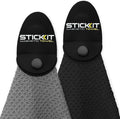 STICKIT Magnetic Golf Towel - Ultra-Absorbent with Waffle Weave Microfiber - Golf Towel with Magnet for Bags, Clubs & Carts - Removes Dirt, Grass, & Debris from Club Face - 29” x 29” (Gray/Black)
