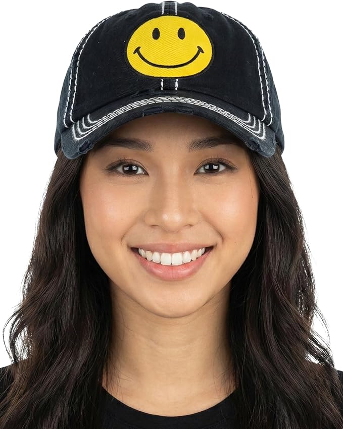 Funky Junque Distressed Vintage Baseball Cap - Embroidered Patch Women's Hat - Holiday, Lifestyle & Patriotic Designs