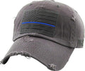 KBETHOS Flag USA America Military Thin Blue Line Thin Red Line Vintage Distressed Baseball Cap Dad Hat Unisex Adjustable…