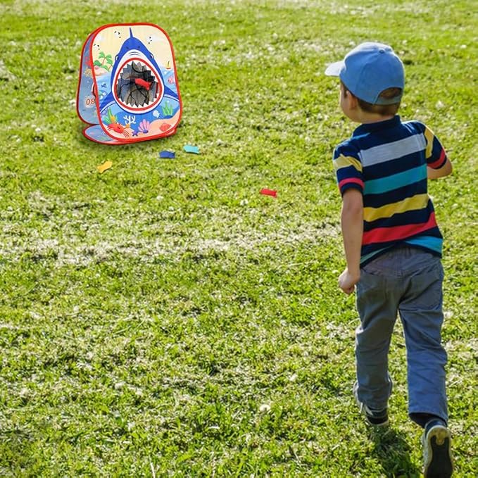Bean Bag Toss Game for Kids/Double-Sided Foldable Cornhole Board/Backyard Beach - Image 6