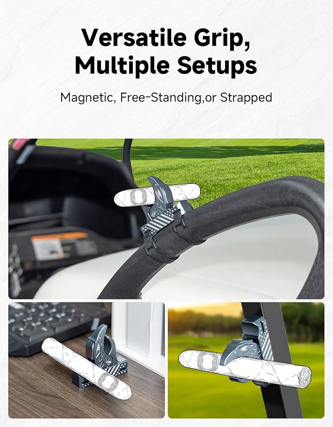 KEMIMOTO Magnetic Holder for Golf Cart, Universal Fit for 35-60 Ring, Powerful Magnetic Hold, Stylish Design, Grey