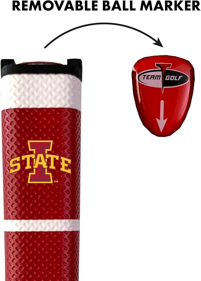 Team Golf NCAA Golf Putter Grip with Removable Gel Top Ball Marker, Durable Wide Grip & Easy to Control