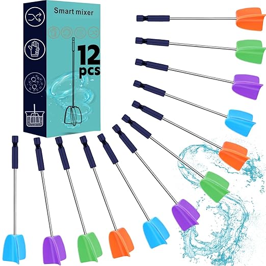 12 Pcs Silicone Resin Mixer Paddles by LFSUM